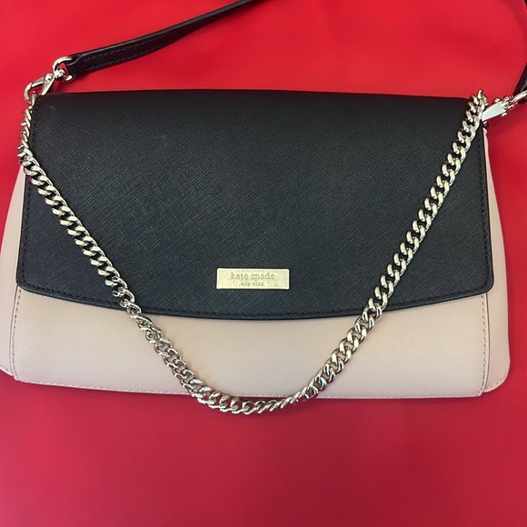 Kate spade ♠️ cross body purse pale rose and black color with two straps - Picture 3 of 8